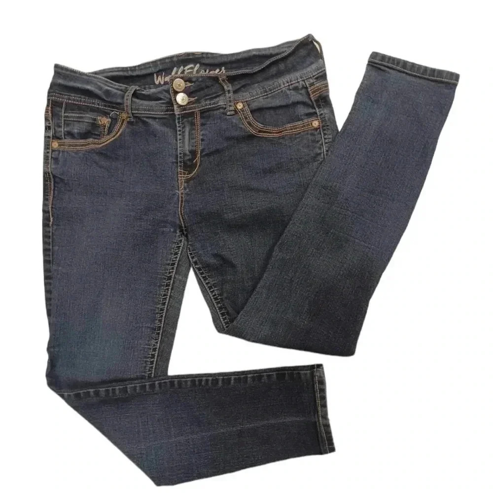 Wallflower High Rise Skinny Medium Wash Jeans Size 13